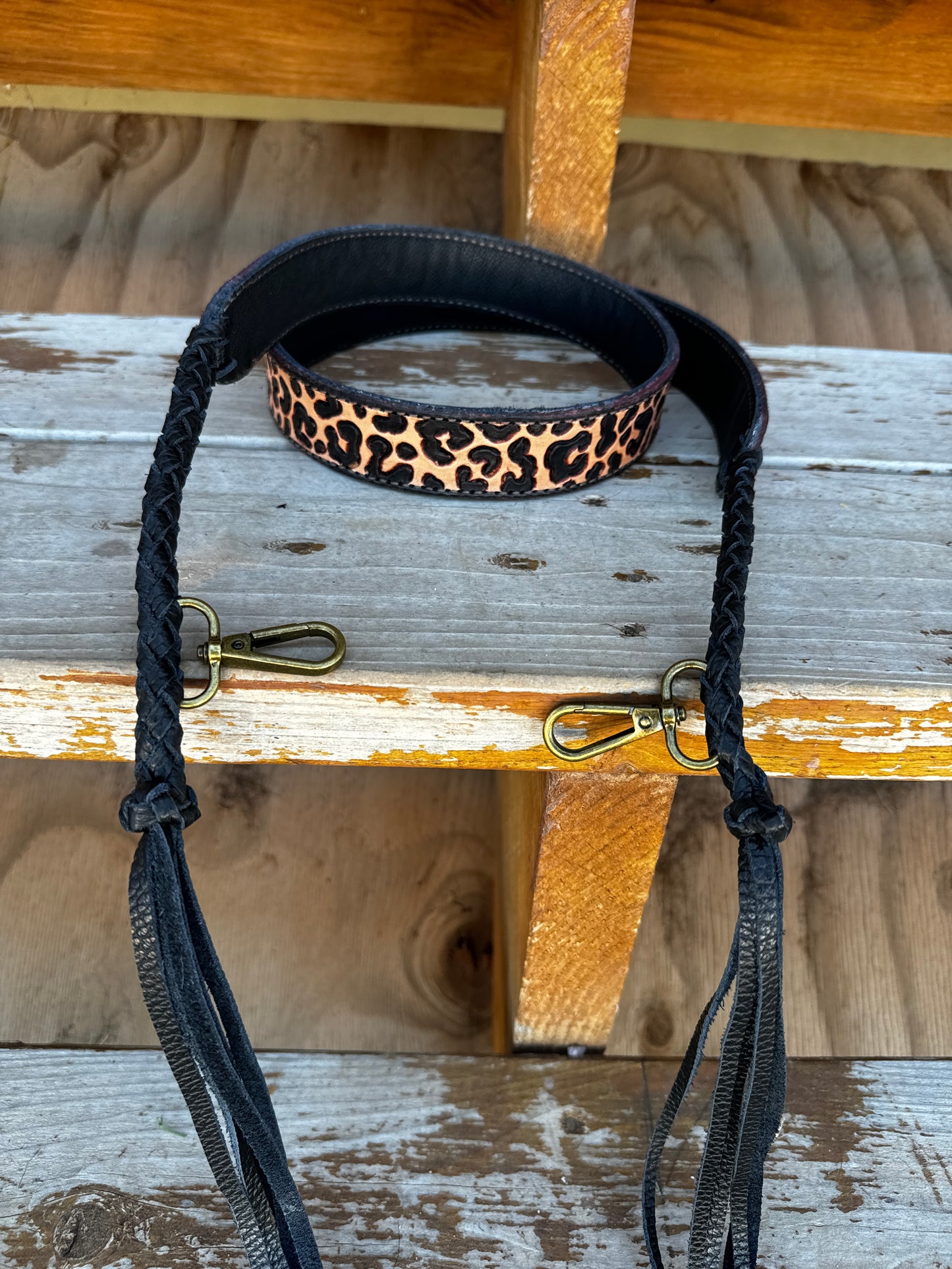 Leopard purse strap