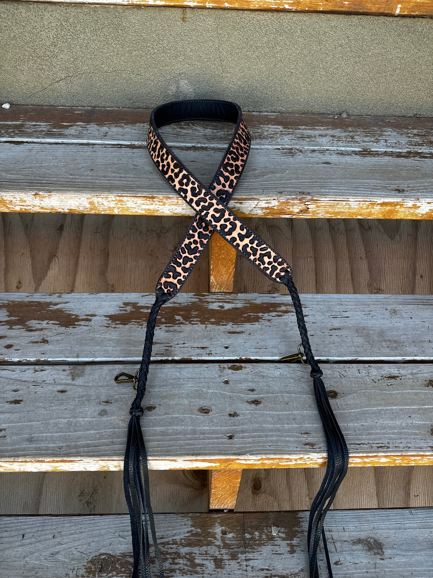 Leopard purse strap