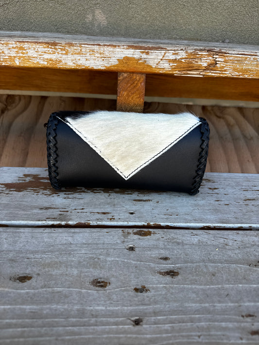 Black cowhide clutch