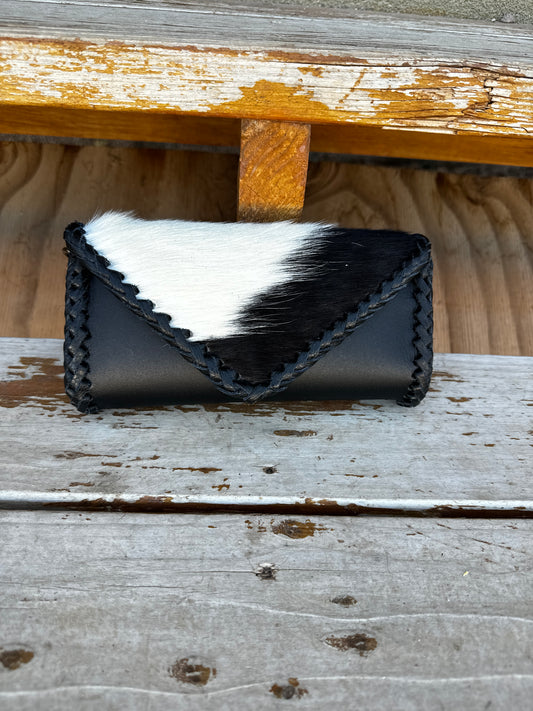 Black cowhide clutch